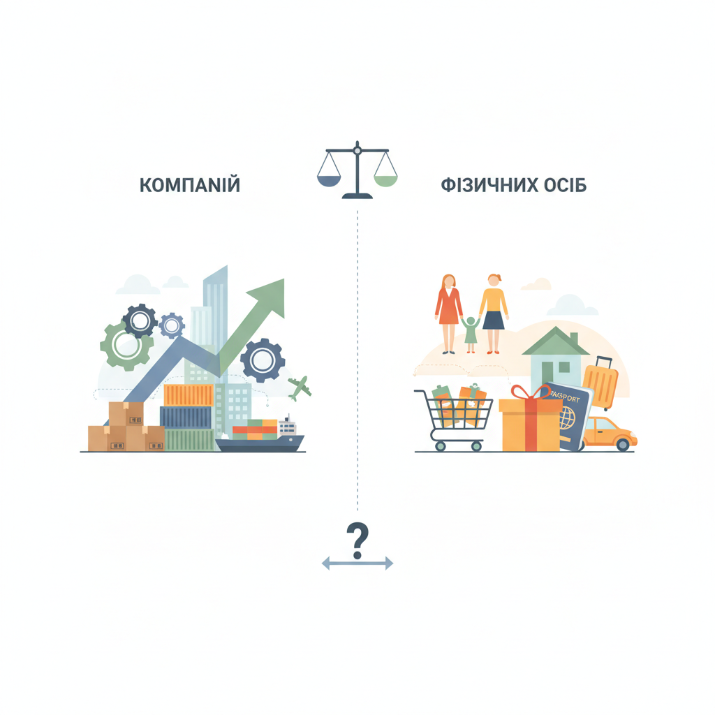 Митне очищення для компаній і для фізичних осіб: у чому різниця