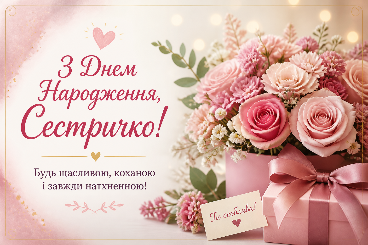 з днем народження сестрі картинки