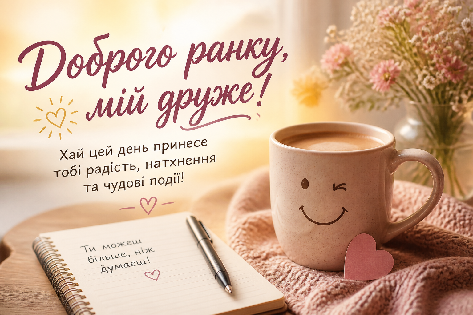 Побажання доброго ранку подрузі або другу