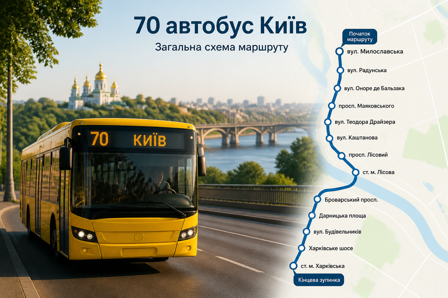 Де їде 70-й: загальна схема маршруту