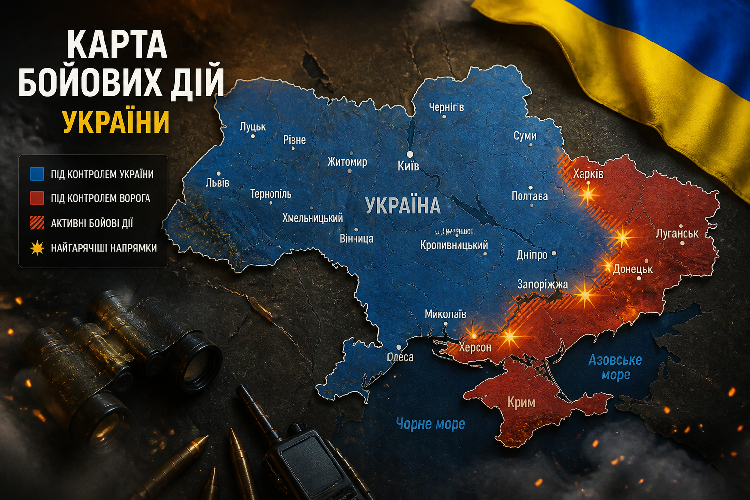 карта бойових дій України