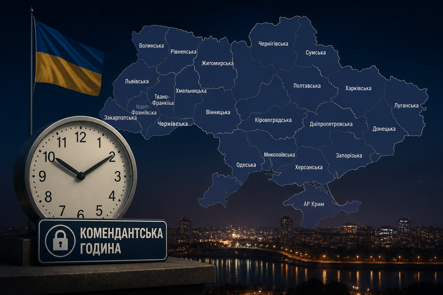 Комендантська година по областях України у 2026 році