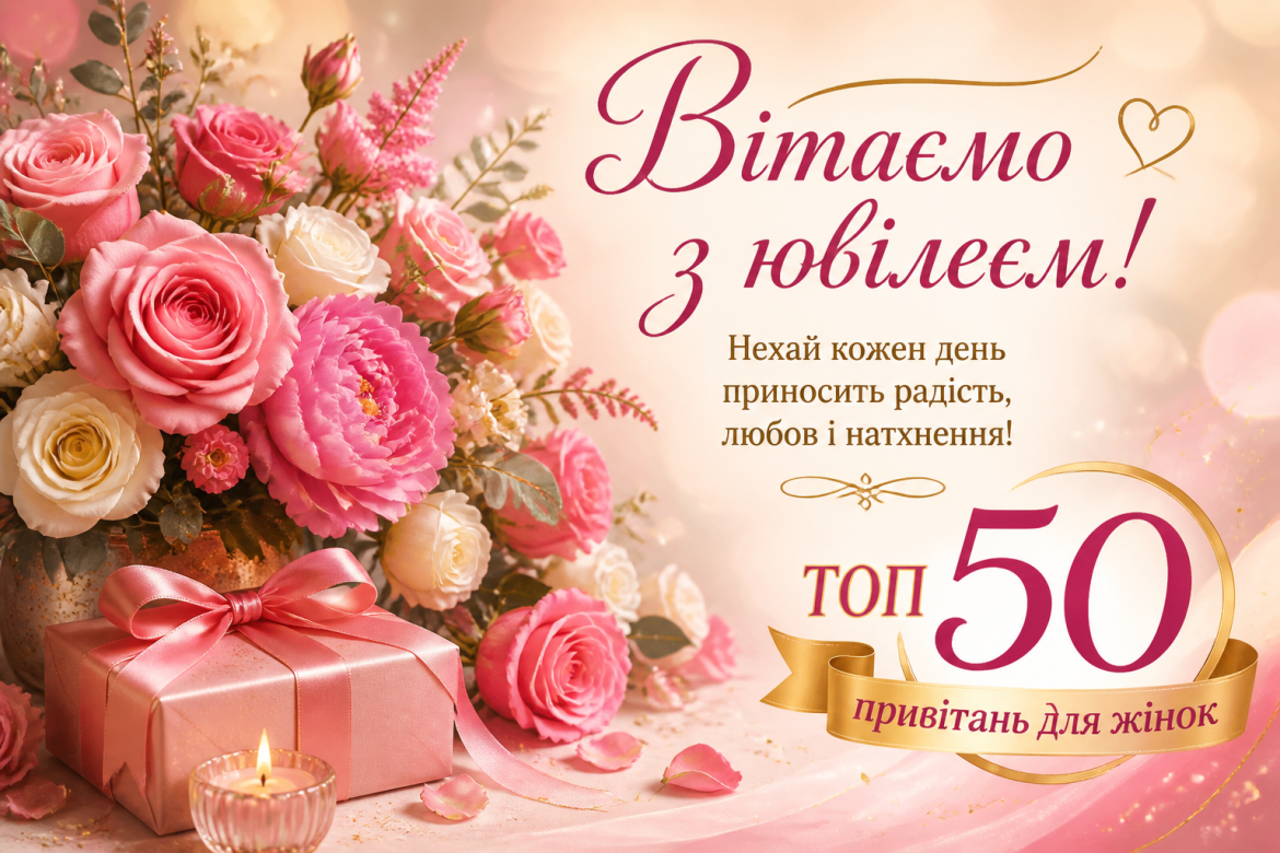 Топ 50 привітань з ювілеєм для жінок — душевні, теплі та незабутні