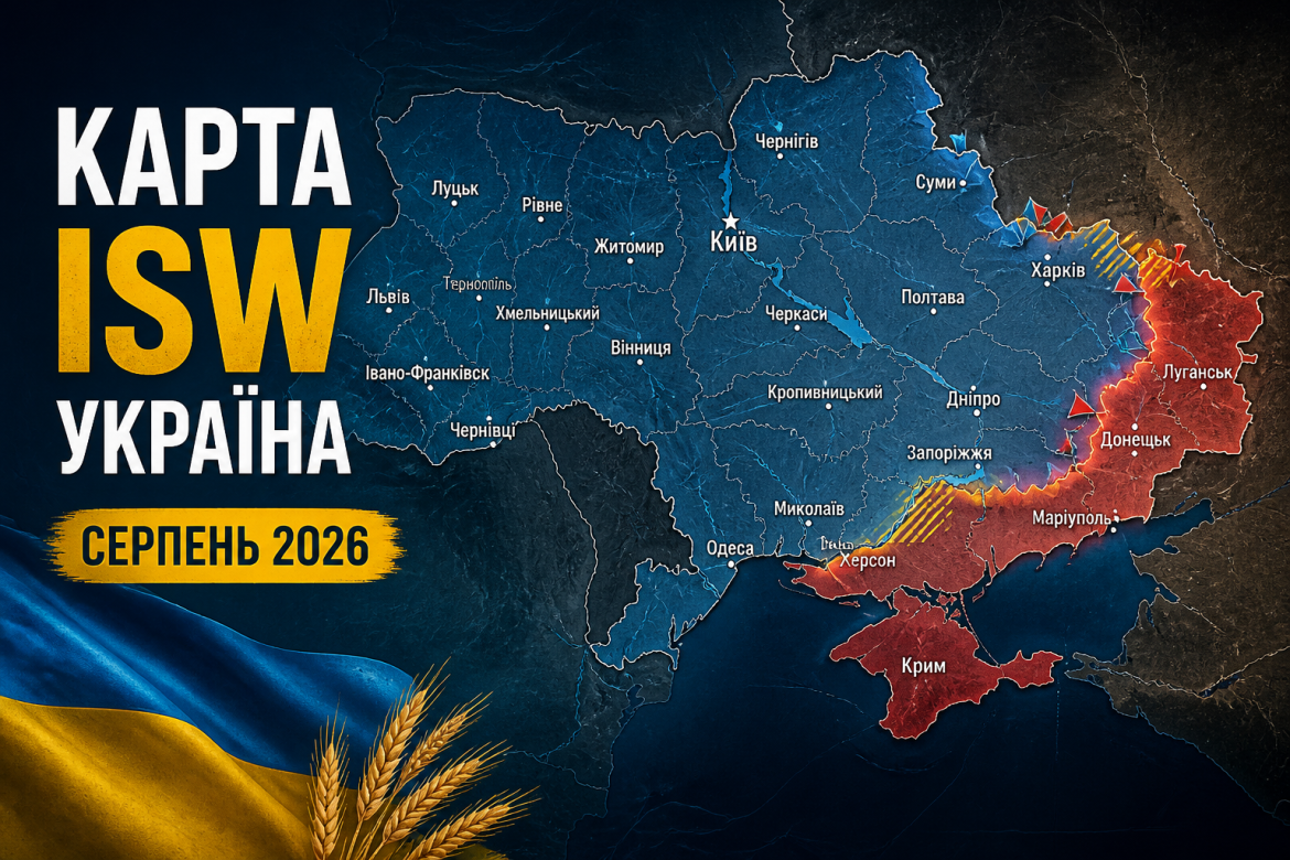 Карта ISW Україна серпень 2026: лінія фронту, зміни та аналіз ситуації
